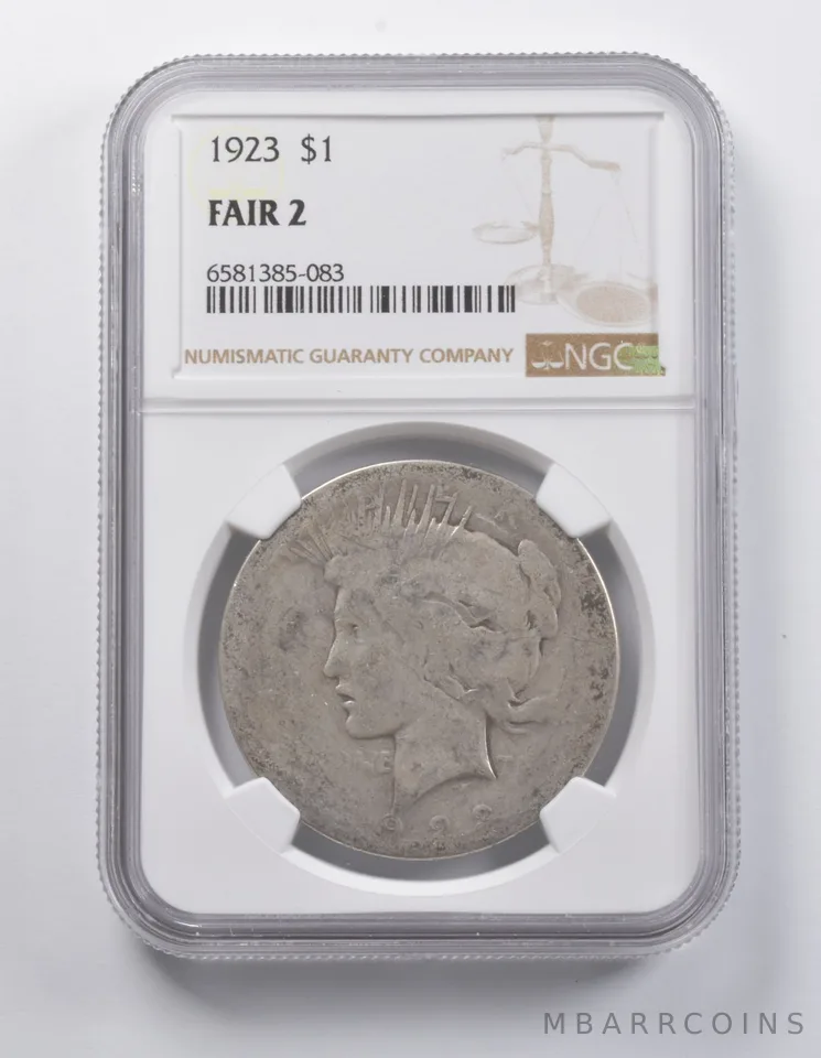 FAIR 2 1923 Peace Silver Dollar NGC *6923