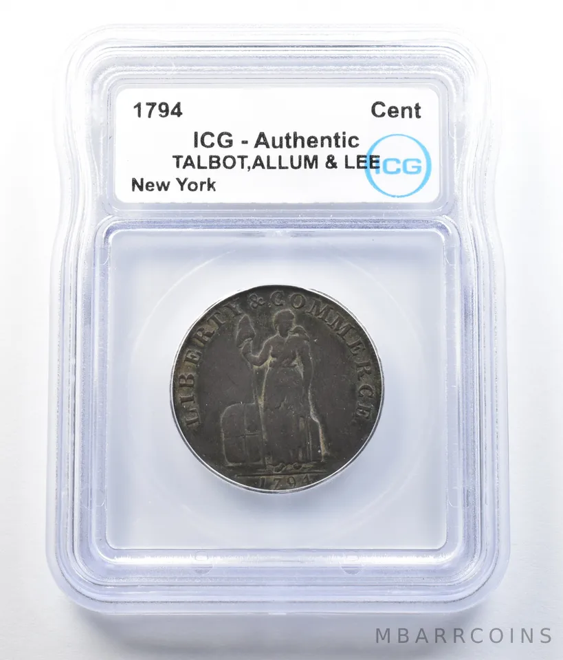1794 New York Cent Talbot Allum & Lee Authentic ICG *7847