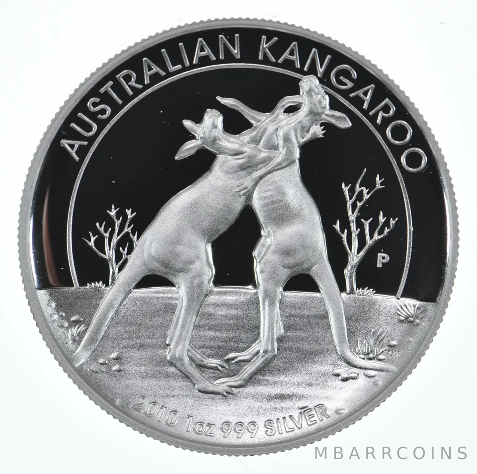 2010 P Australia 1 Dollar Silver Kangaroo High Relief Proof 1 Oz