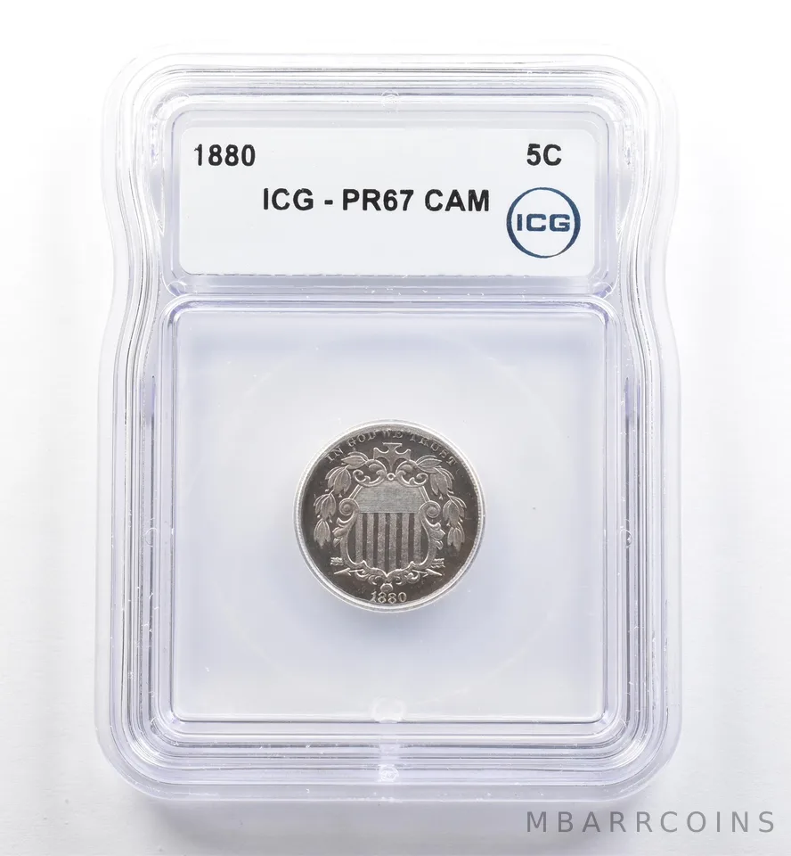 1880 Shield Nickel PR67 CAM ICG *6492