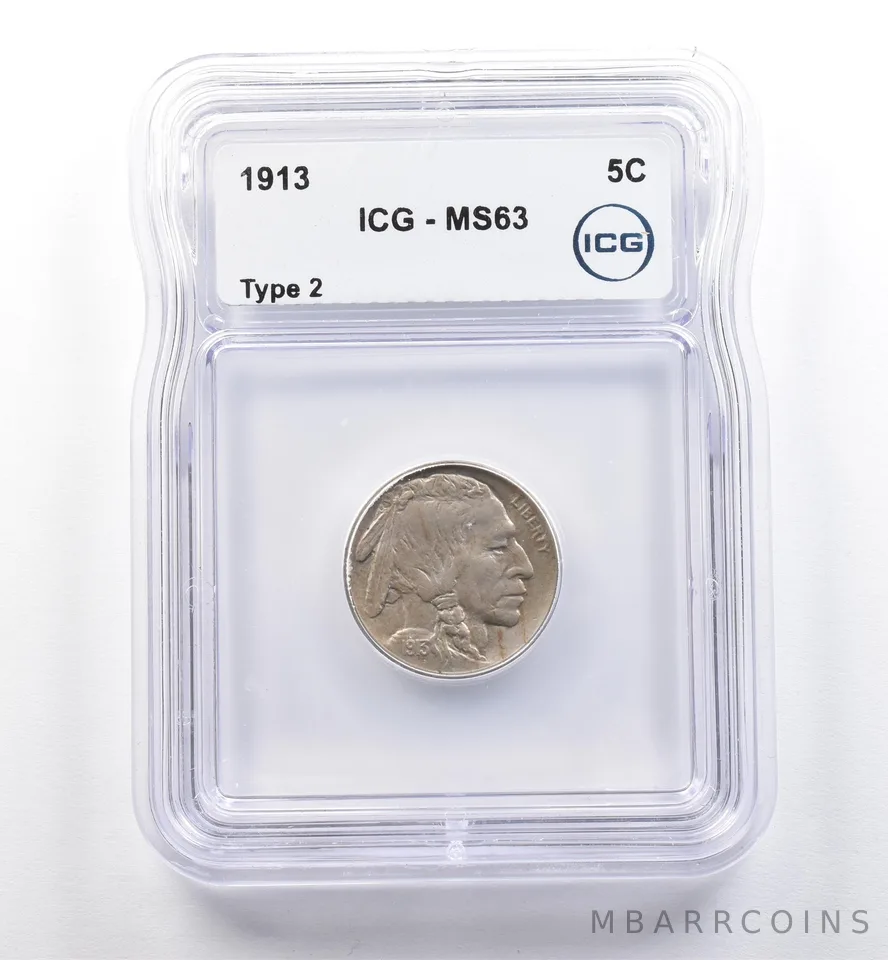 1913 Indian Head Buffalo Nickel Type 2 MS63 ICG *0309
