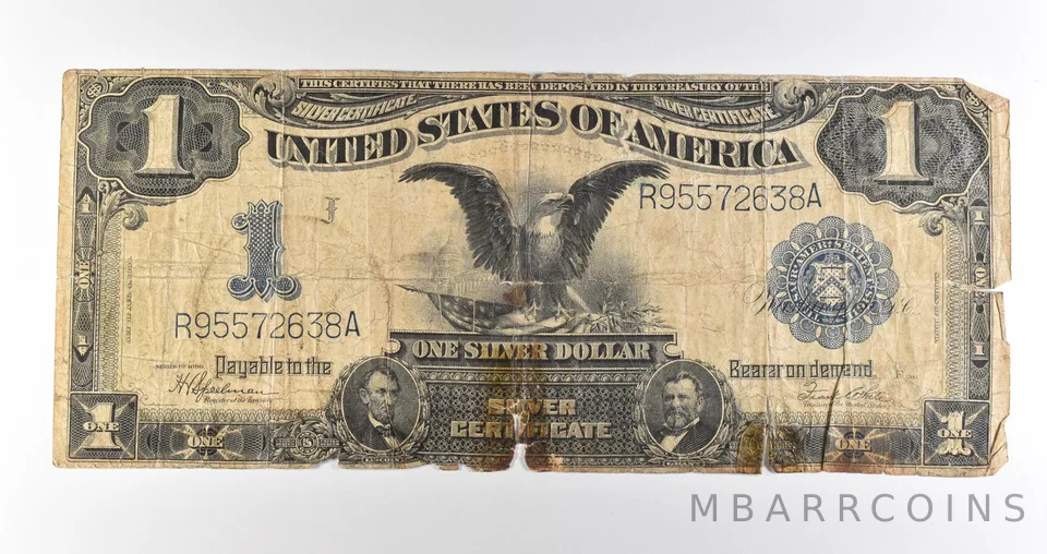 1899 $1 Silver Certificate Black Eagle Blue Seal Large Note Fr#236 *4721