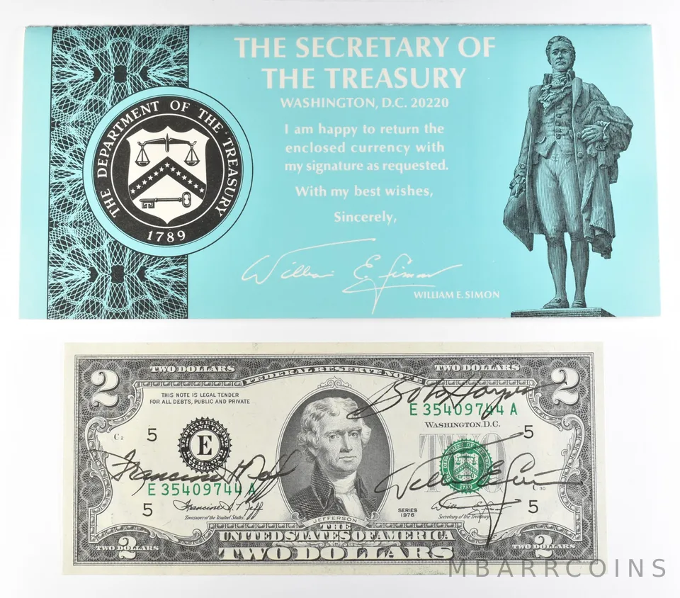 1976 $2 Richmond VA FRN Green Seal Courtesy Signature *0927