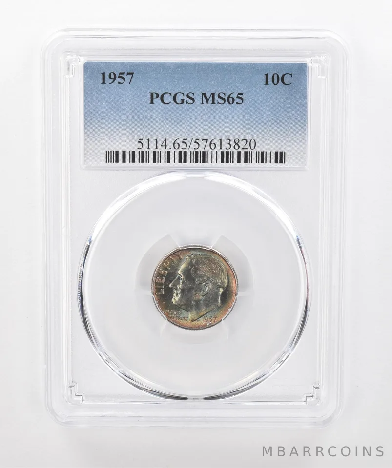 1957 Roosevelt Dime MS65 PCGS Beautiful Tone *1551