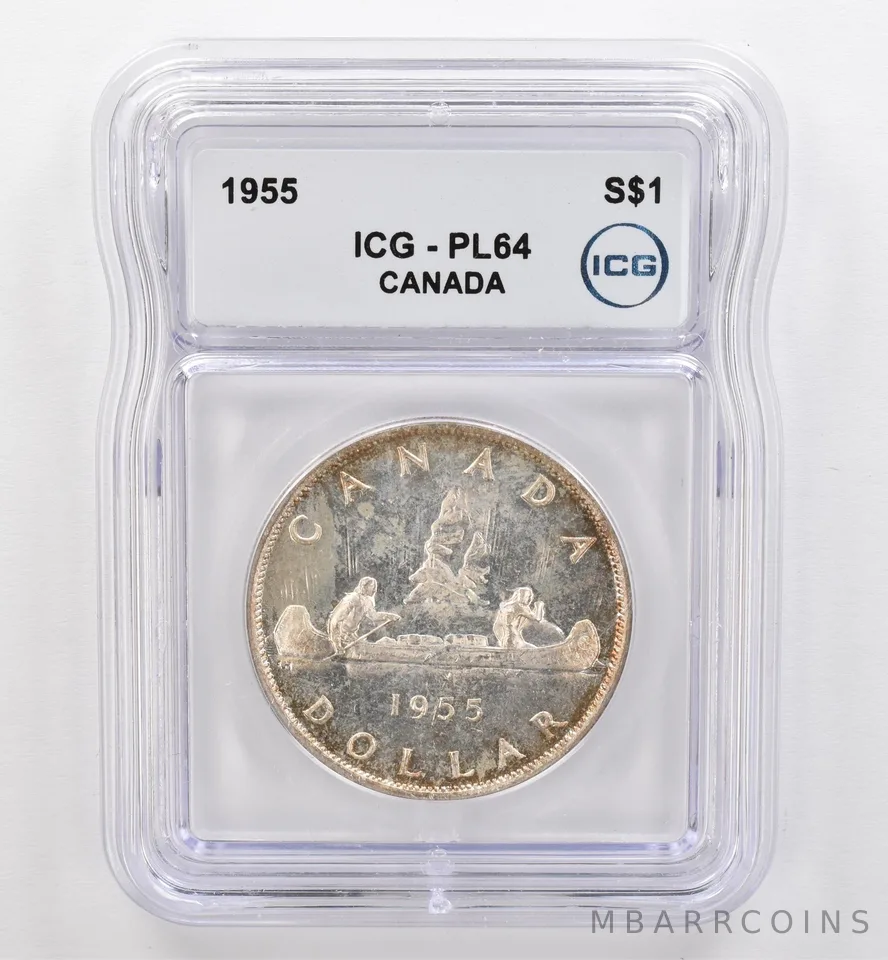 1955 Canada 1 Dollar Silver PL64 ICG Beautiful Tone *9505