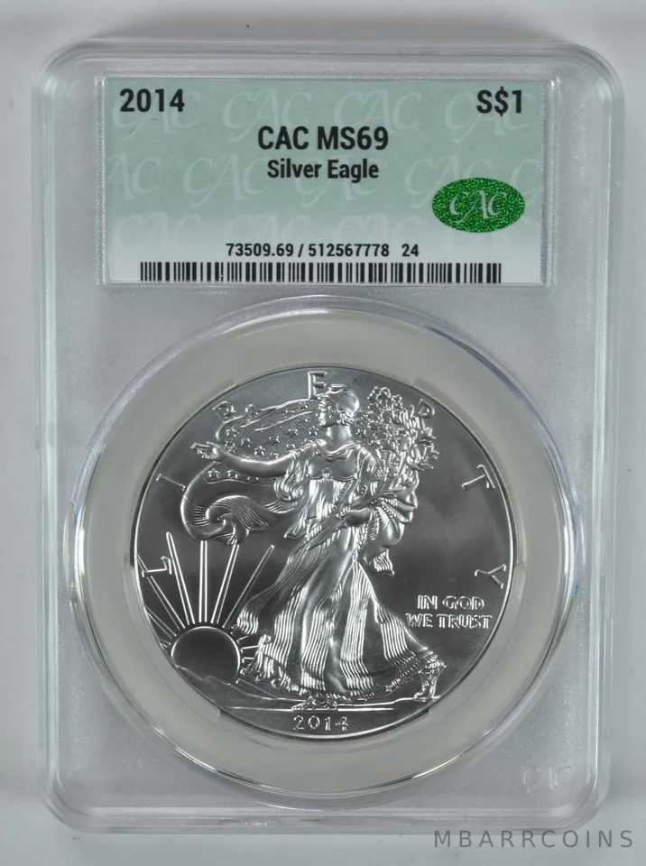 2014 American Silver Eagle MS69 CAC CACg