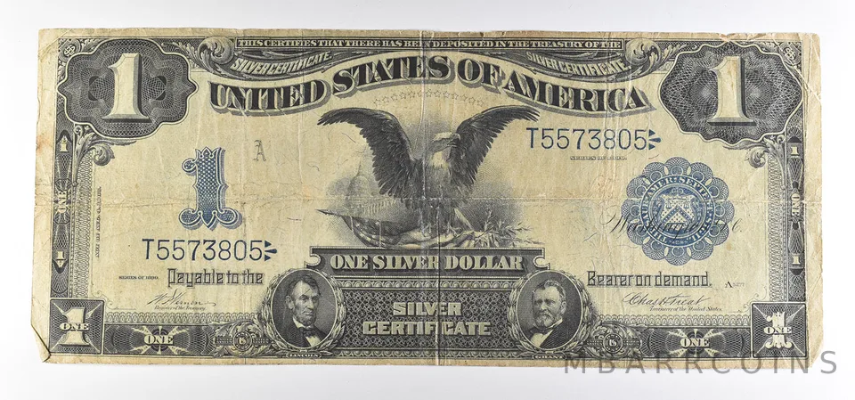 1899 $1 United States Black Eagle Silver Certificate Large Note Blue Seal *0860