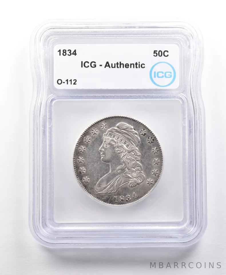 1834 Capped Bust Half Dollar O-112 Authentic ICG a5610