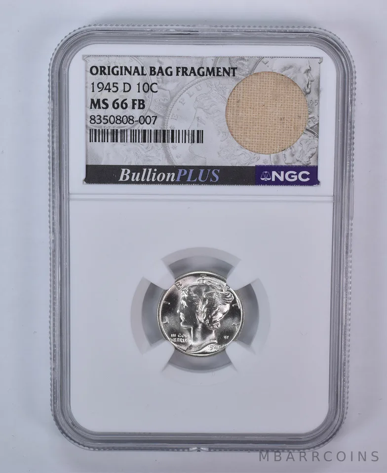 1945-D Mercury Dime Original Bag Fragment MS66 FB NGC