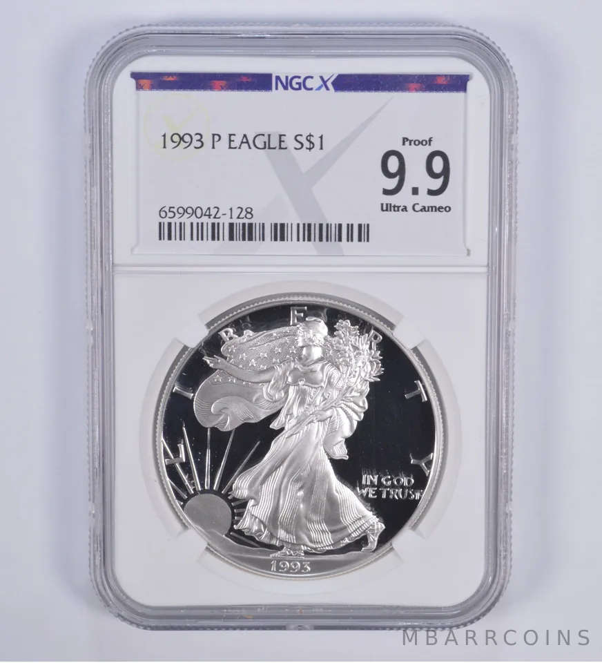 1993-P American Silver Eagle Proof 9.9 NGC X NGCX - Almost PERFECT