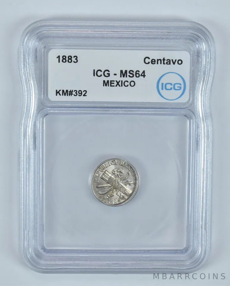 1883 Mexico Centavo KM#392 MS64 ICG *9151