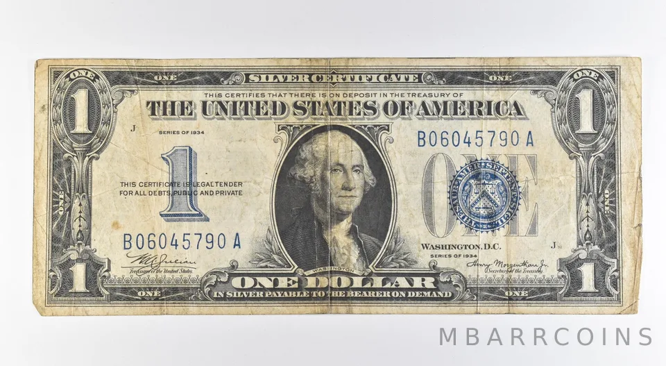 1934 $1 Silver Certificate Blue Seal *0409