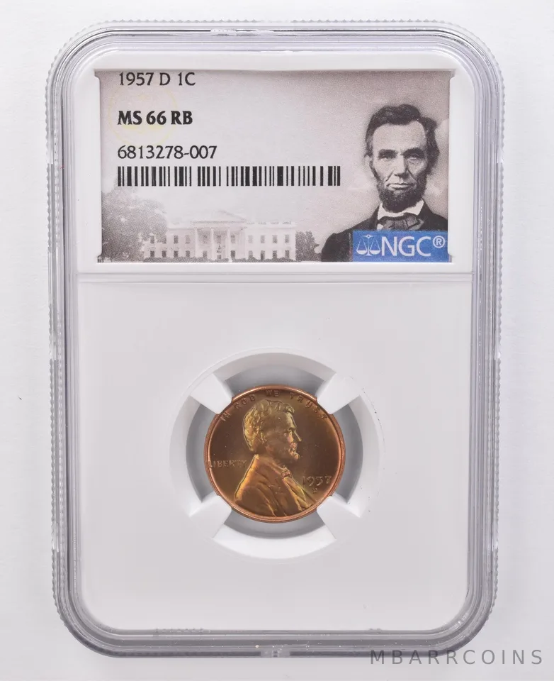 1957-D Lincoln Wheat Cent MS66 RB NGC Beautiful Tone a0095