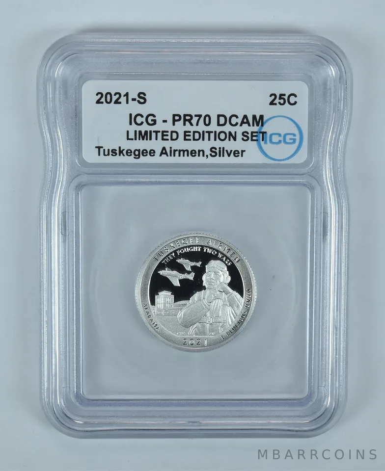 2021-S Washington Quarter ATB Tuskegee Airmen Limited Edition PR70 DCAM ICG