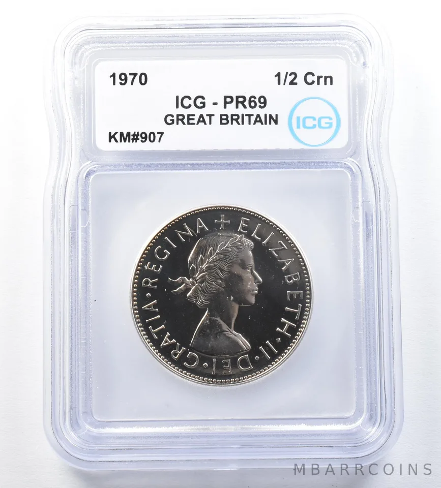 1970 Great Britain 1/2 Crown KM#907 PR69 ICG *8876