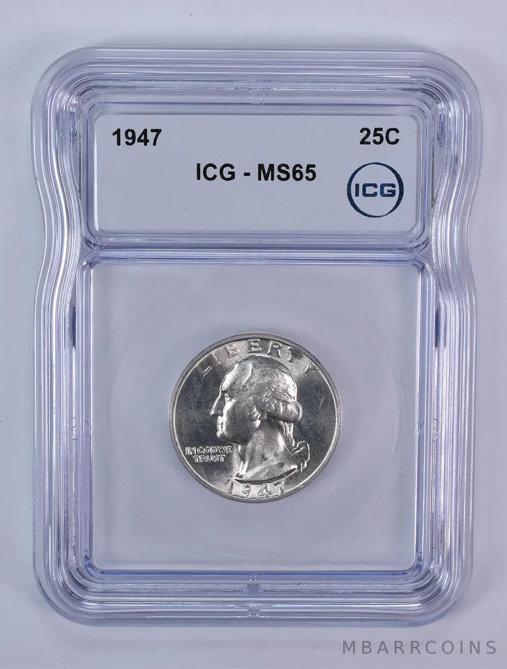1947 Washington Quarter MS65 ICG
