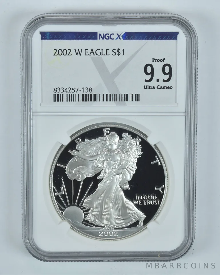 2002-W American Silver Eagle Proof 9.9 NGC X NGCX