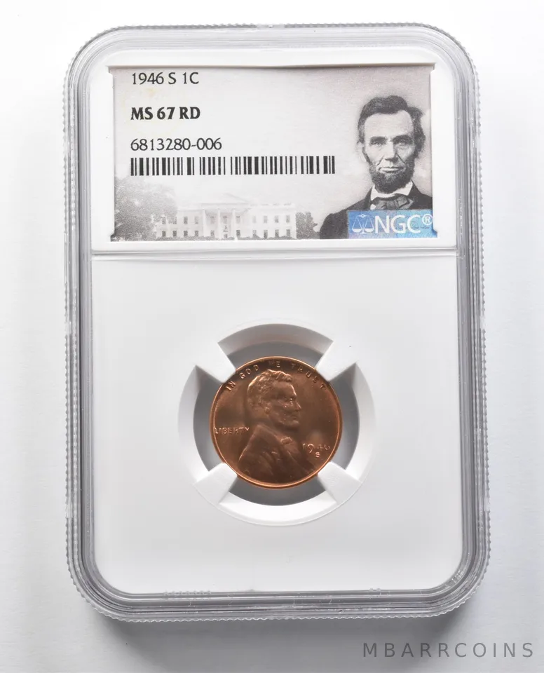MS67 RD 1946-S Lincoln Wheat Cent NGC *2260