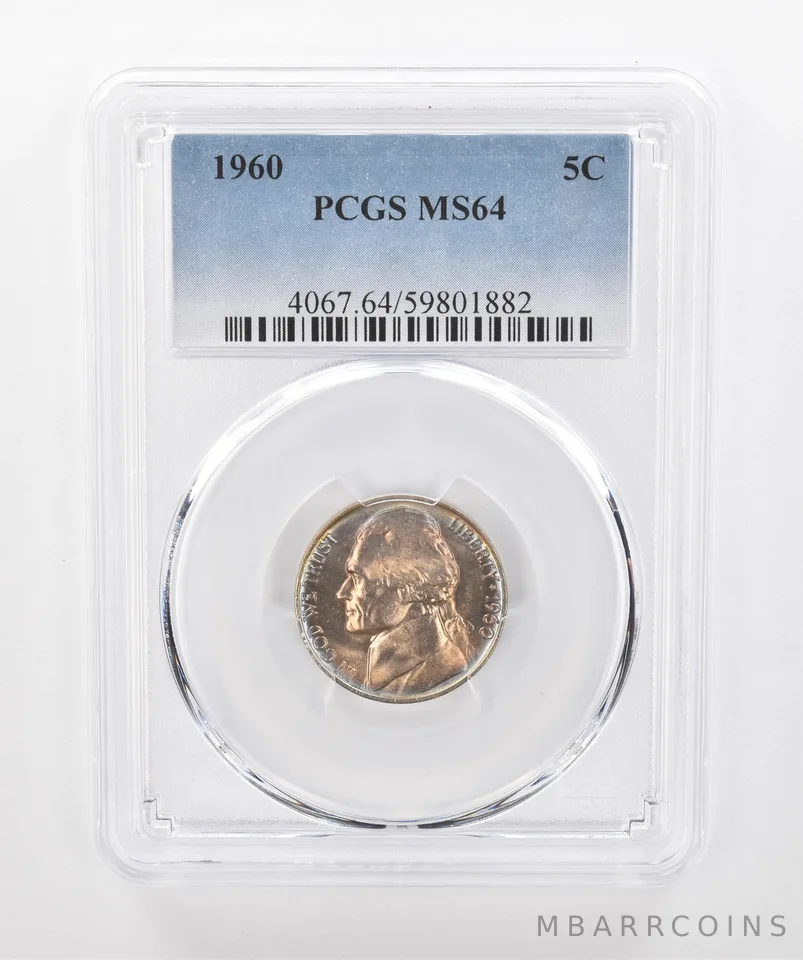 1960 Jefferson Nickel MS64 PCGS Beautiful Tone *1591