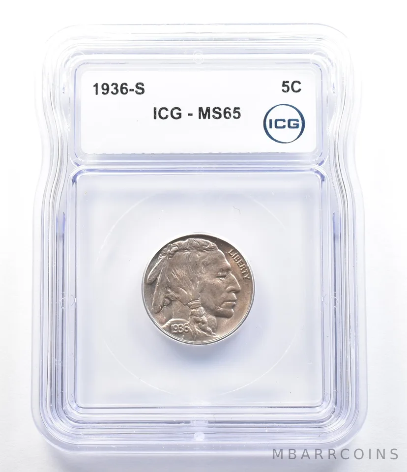 1936-S Indian Head Buffalo Nickel MS65 ICG *6952