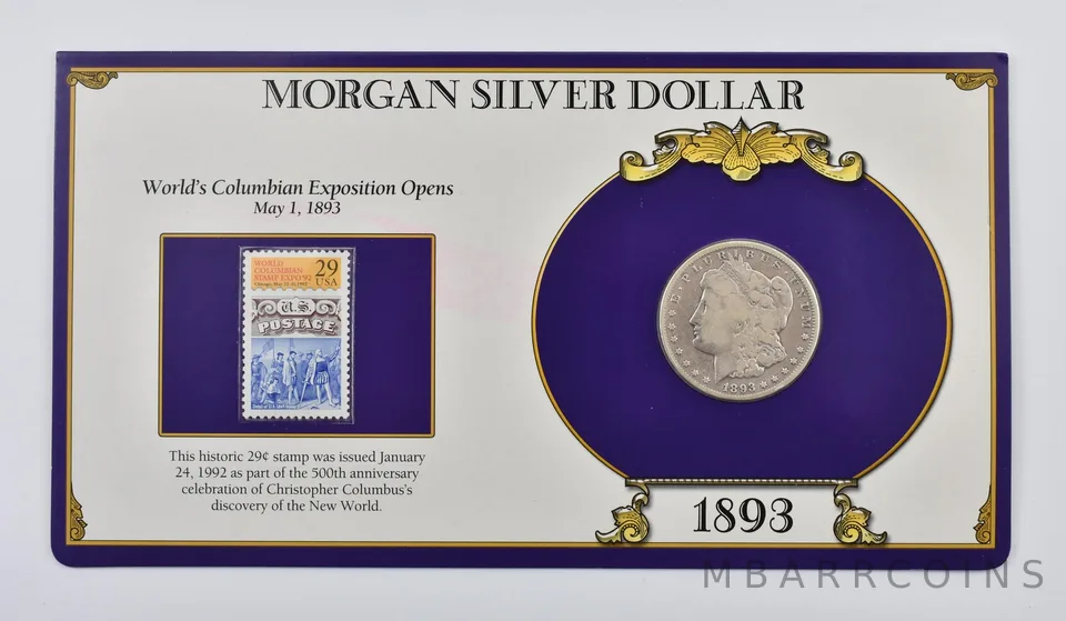 1893-CC Morgan Silver Dollar 1992 Columbian Exposition Stamp *2094