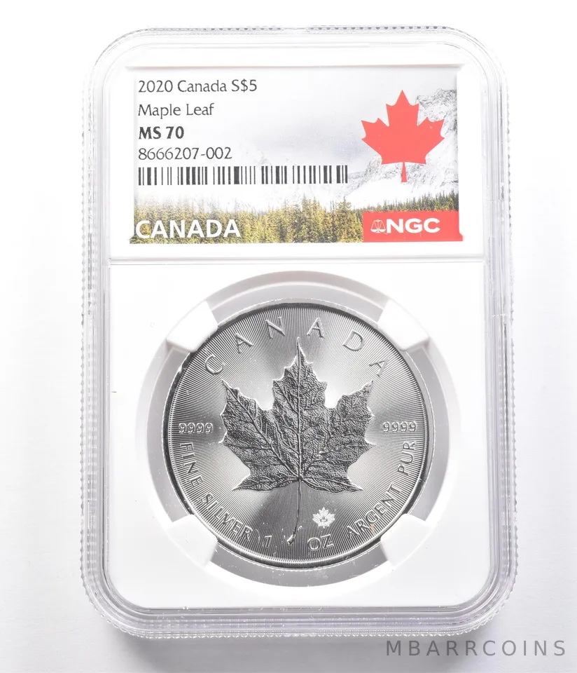 2020 Canada 5 Dollar Silver Maple Leaf MS70 NGC a2919