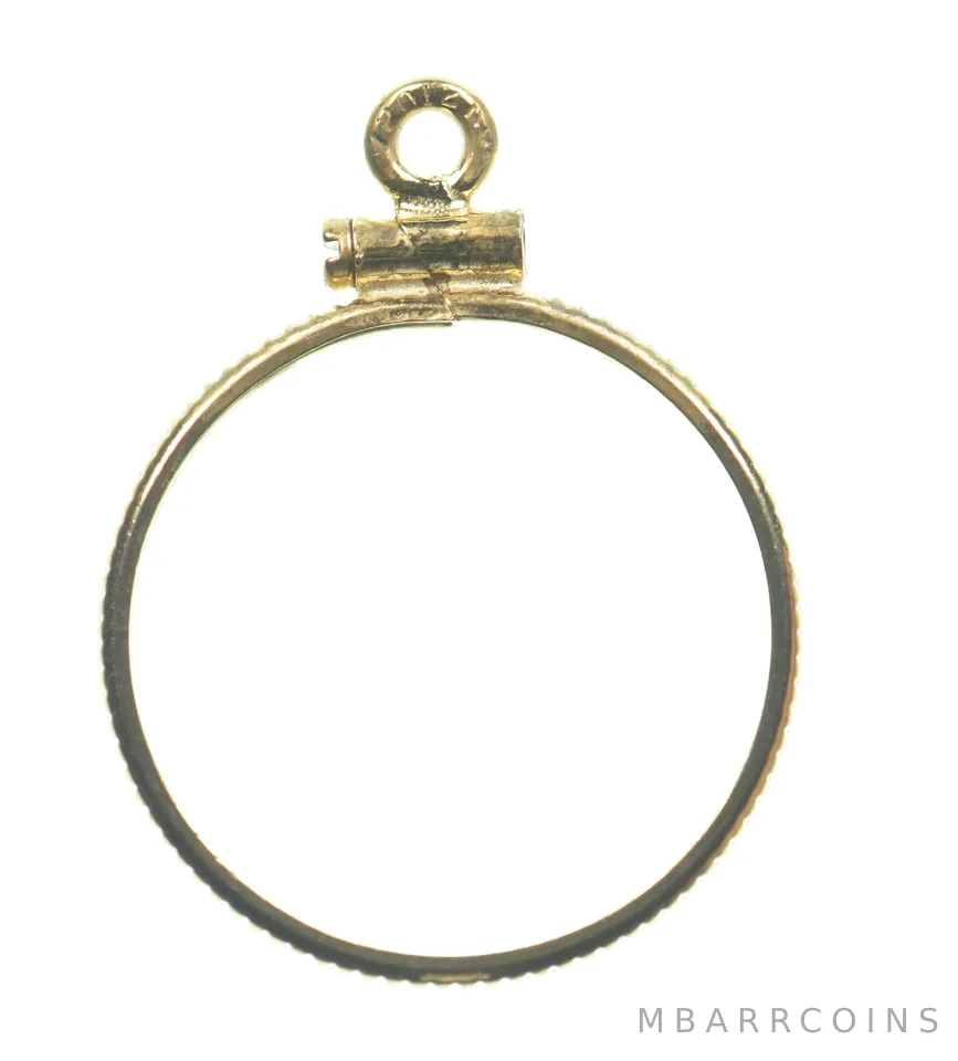 12k 0.6 Gram Gold Filled 15.5mm Coin Bezel Pendant Frame Edge *4941