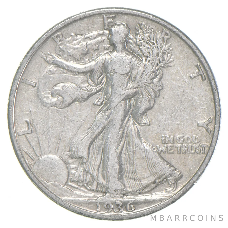 1936 XF Walking Liberty Half Dollar 90% Silver