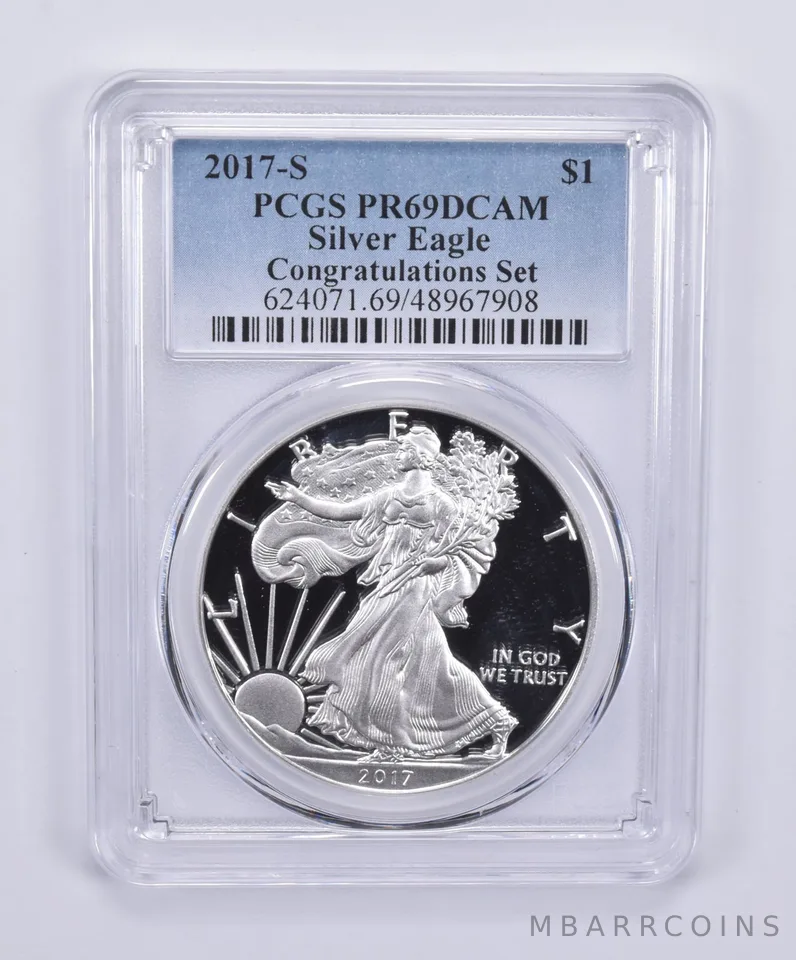 2017-S American Silver Eagle Congratulations Set PR69 DCAM PCGS Blue Label