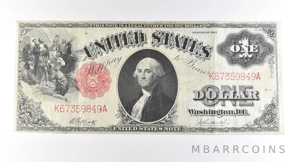 1917 $1 Legal Tender Large Note Red Seal FR#37 *0617