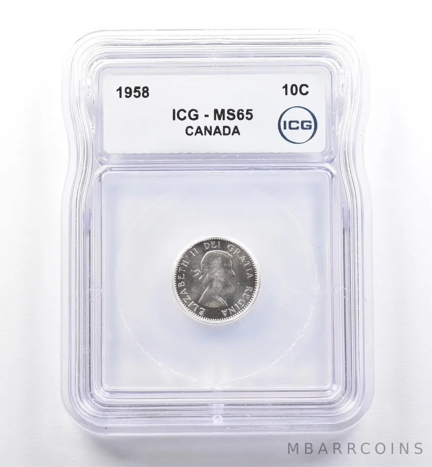 1958 Canada 10 Cents MS65 ICG *0266