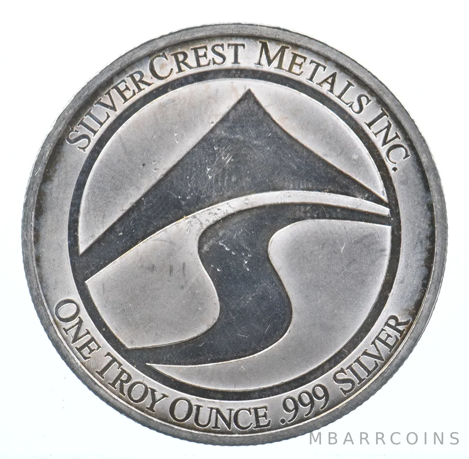 VINTAGE Art Bar/Round Silvercrest Metals Inc. 1 Oz. .999 Silver 1 T Oz *862