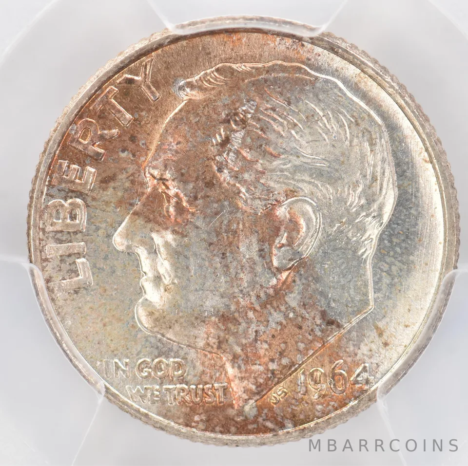 1964 Roosevelt Dime MS65 PCGS Beautiful Tone *0915