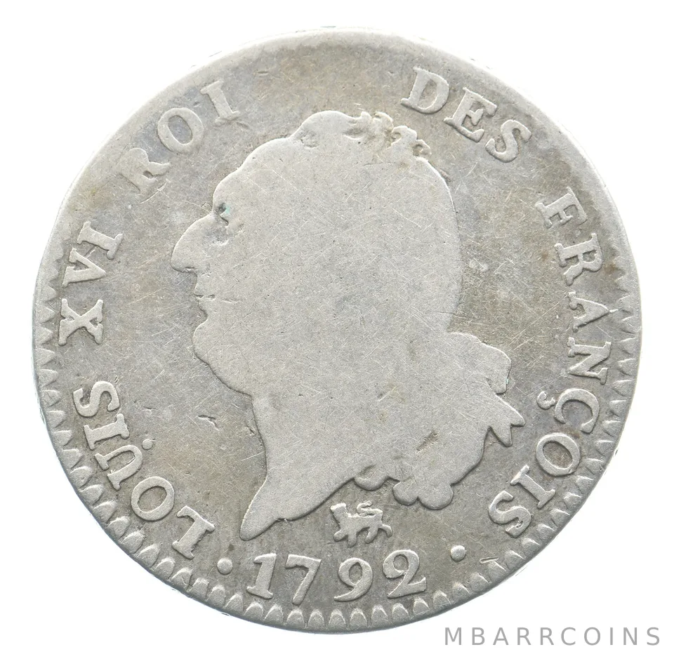 1792 France 30 Sols Louis XVI *6501