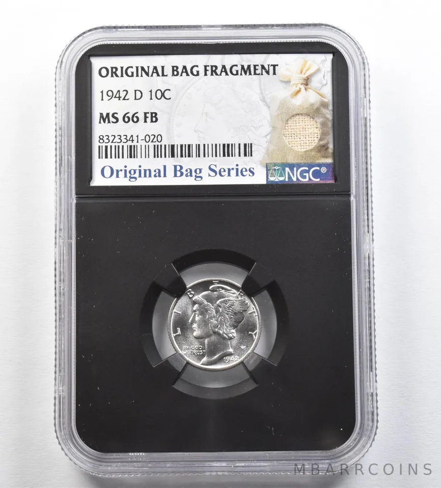 1942-D Mercury Dime Original Bag Fragment MS66 FB NGC *0400