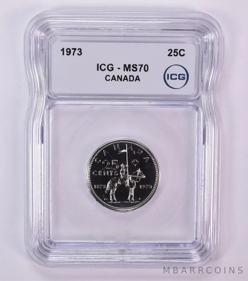 1973 Canada 25 Cents RCMP MS70 ICG