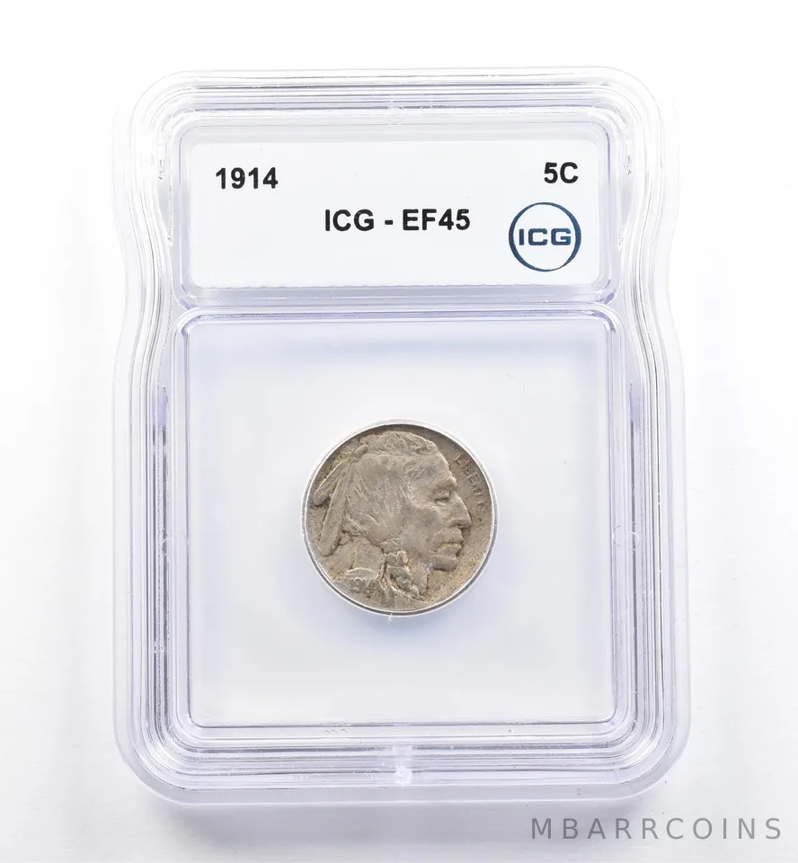 1914 Indian Head Buffalo Nickel EF45 ICG *9947