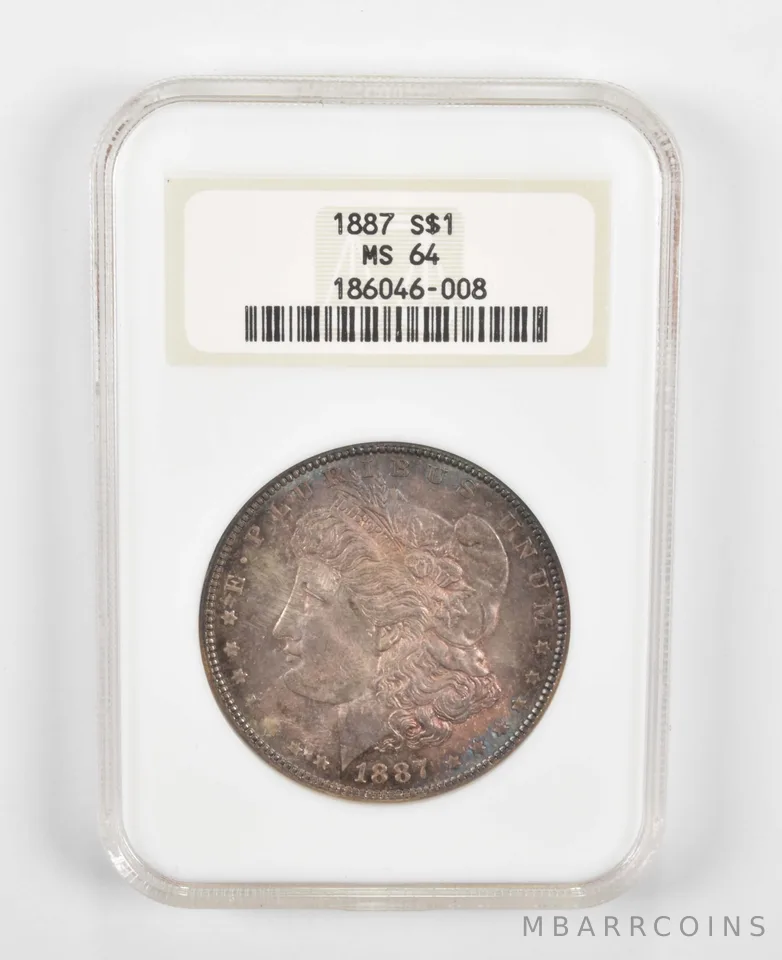 MS64 1887 Morgan Silver Dollar - Graded NGC *0782