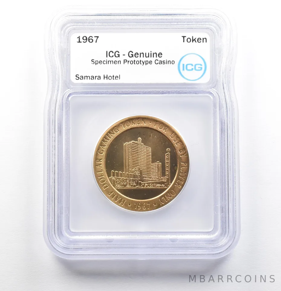 1967 Casino Token Samara Hotel Half Dollar Specimen Prototype Genuine ICG a0566