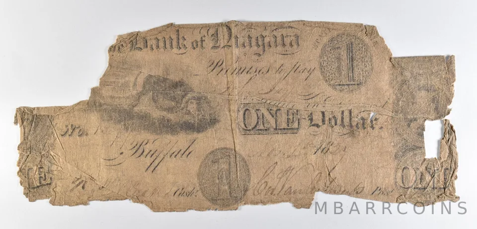 1852 $1 Buffalo NY Bank Of Niagra Obsolete Note *8593