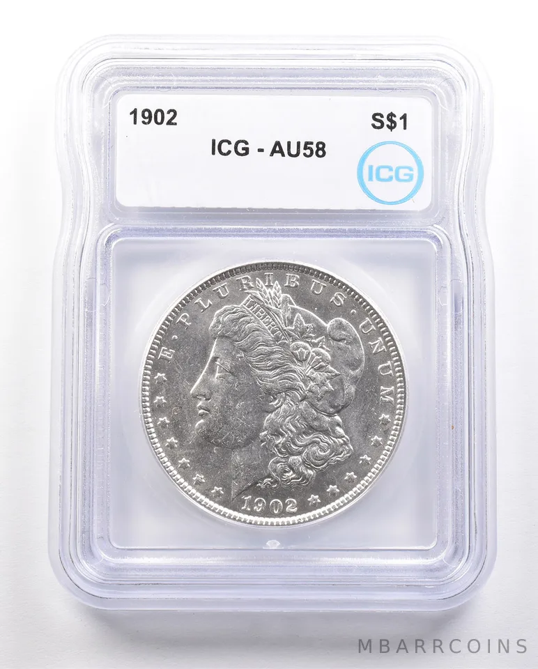 1902 Morgan Silver Dollar AU58 ICG *3424