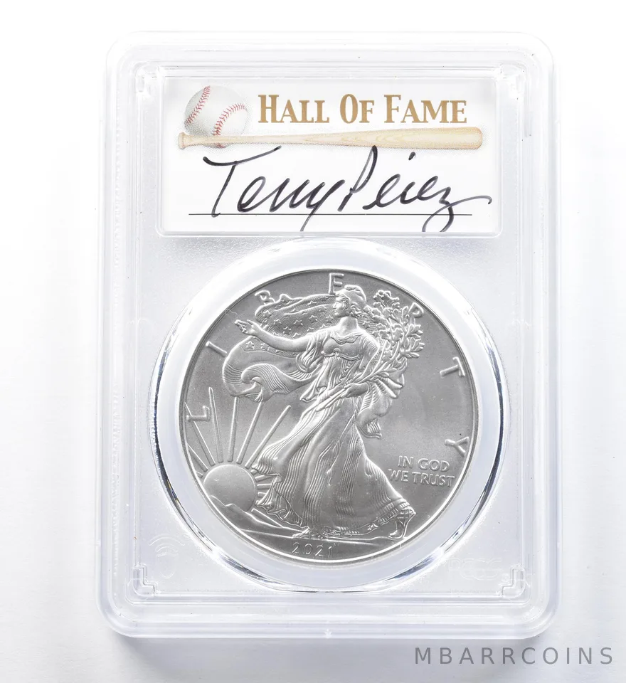 2021 American Silver Eagle Type 1 Tony Perez FDOI MS70 PCGS a1197