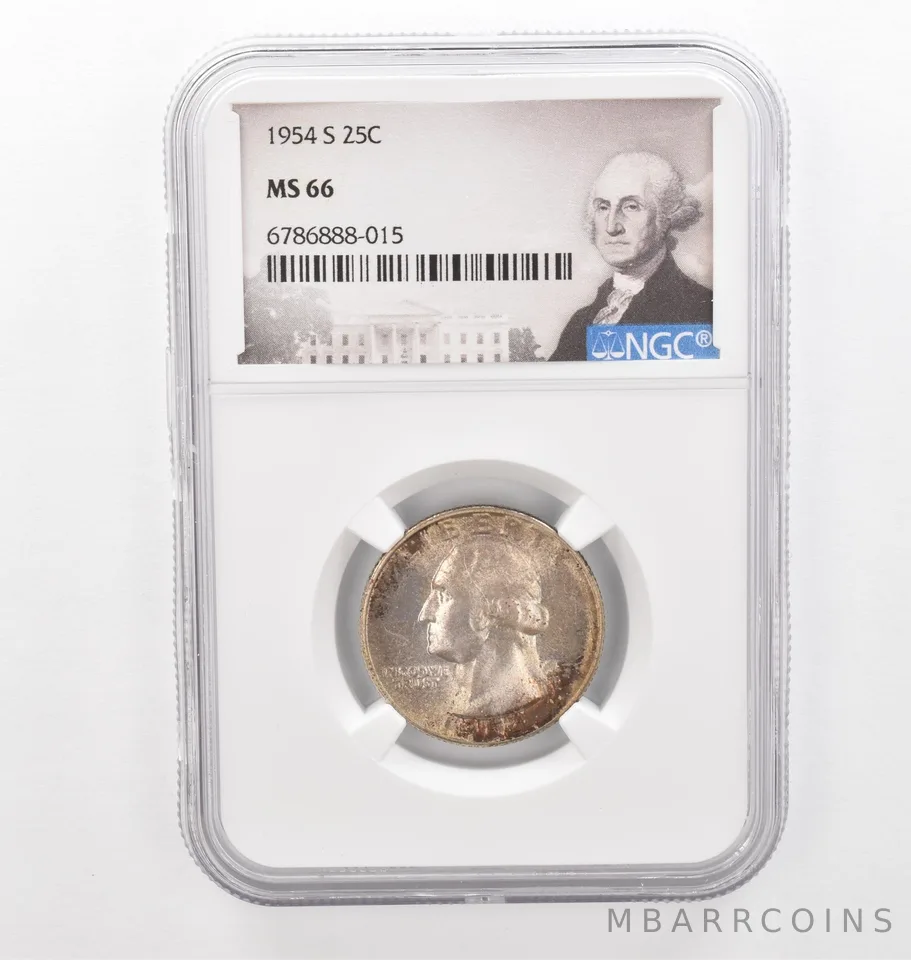 1954-S Washington Quarter MS66 NGC Beautiful Tone *2289