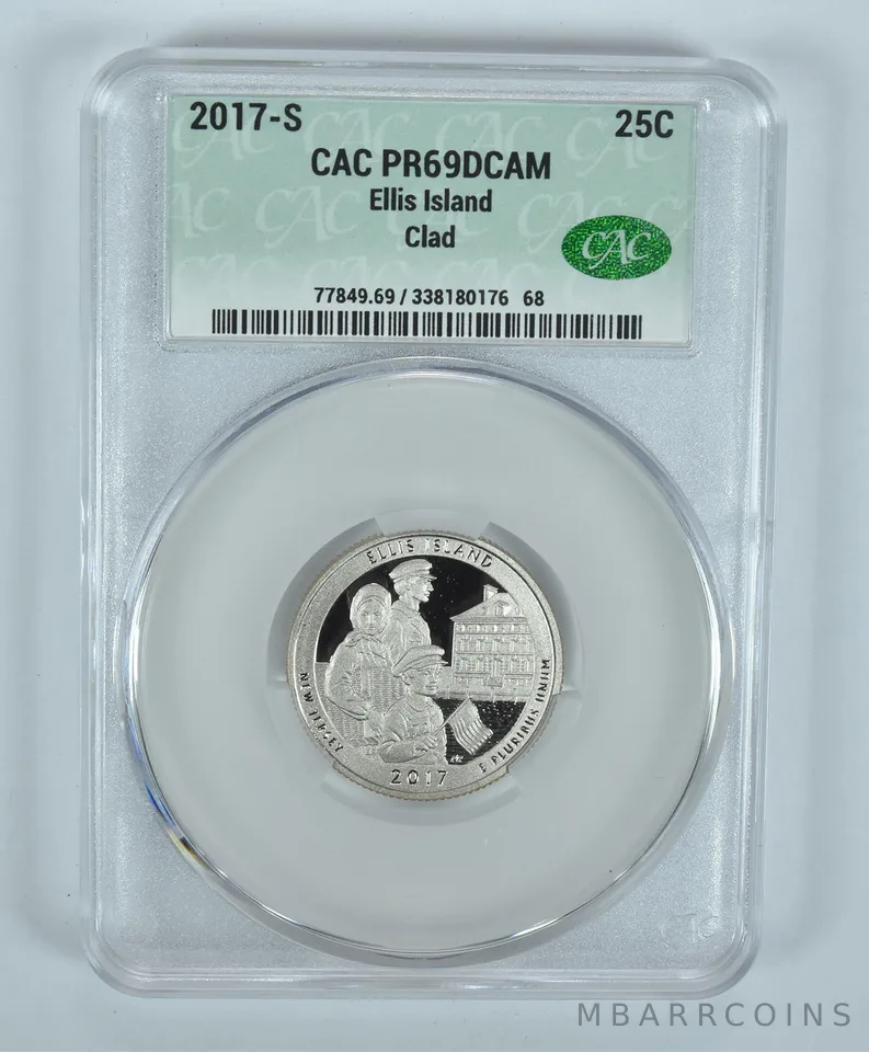 2017-S Washington Quarter Ellis Island CLAD ATB PR69 DCAM CAC CACg