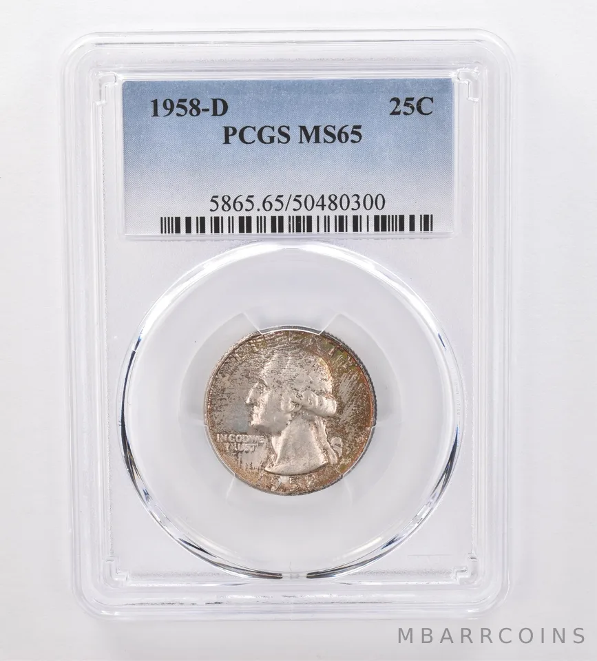 1958-D Washington Quarter MS65 PCGS Beautiful Tone *0033
