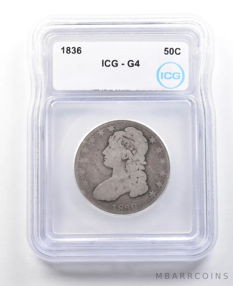 1836 Capped Bust Half Dollar G4 ICG Lowball *3089