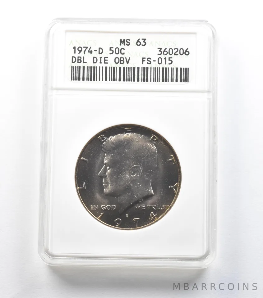 1974-D Kennedy Half Dollar DDO FS-015 MS63 ANACS *1467