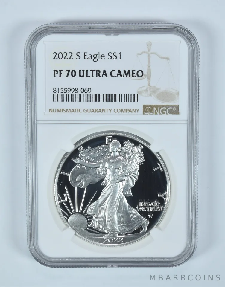 2022-S American Silver Eagle PF70 UCAM NGC Brown Label