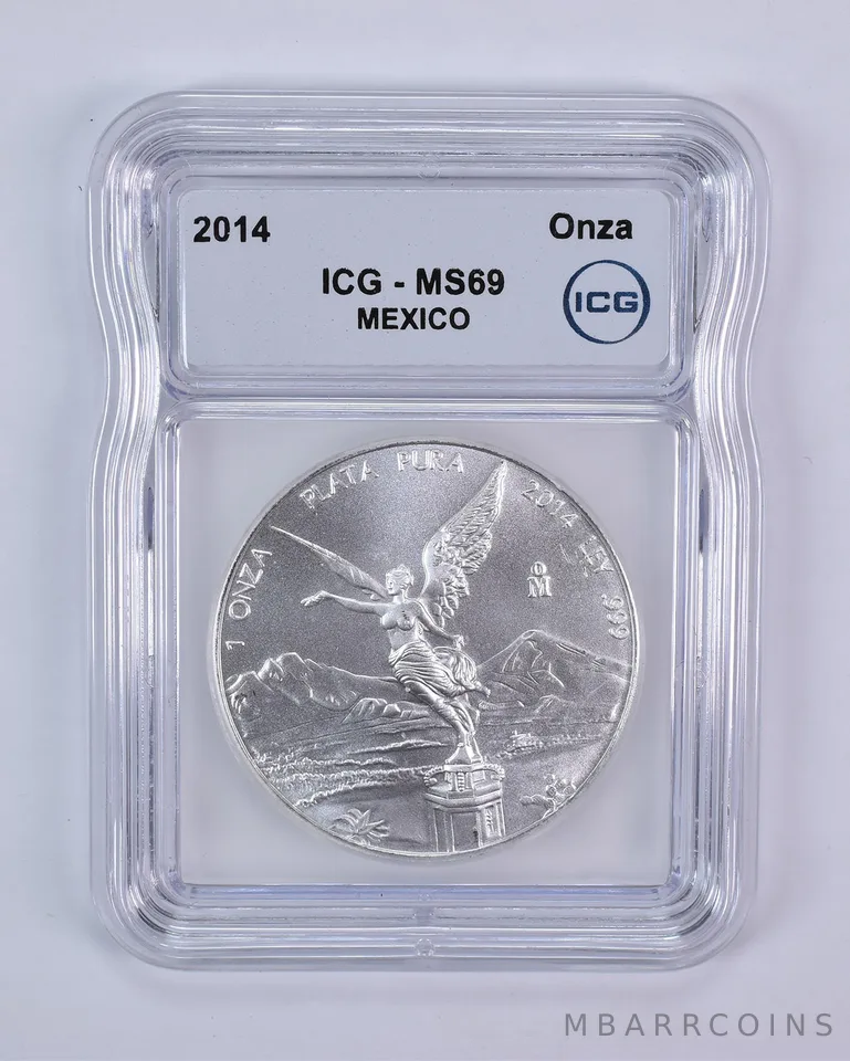 2014 Mo Mexico 1 Onza Silver Libertad MS69 ICG