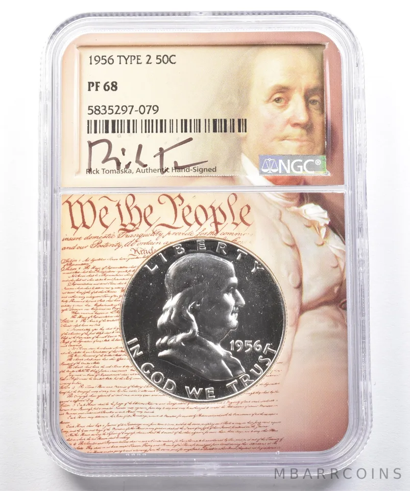 1956 Franklin Half Dollar Type 2 Rick Tomaska PF68 NGC *1763